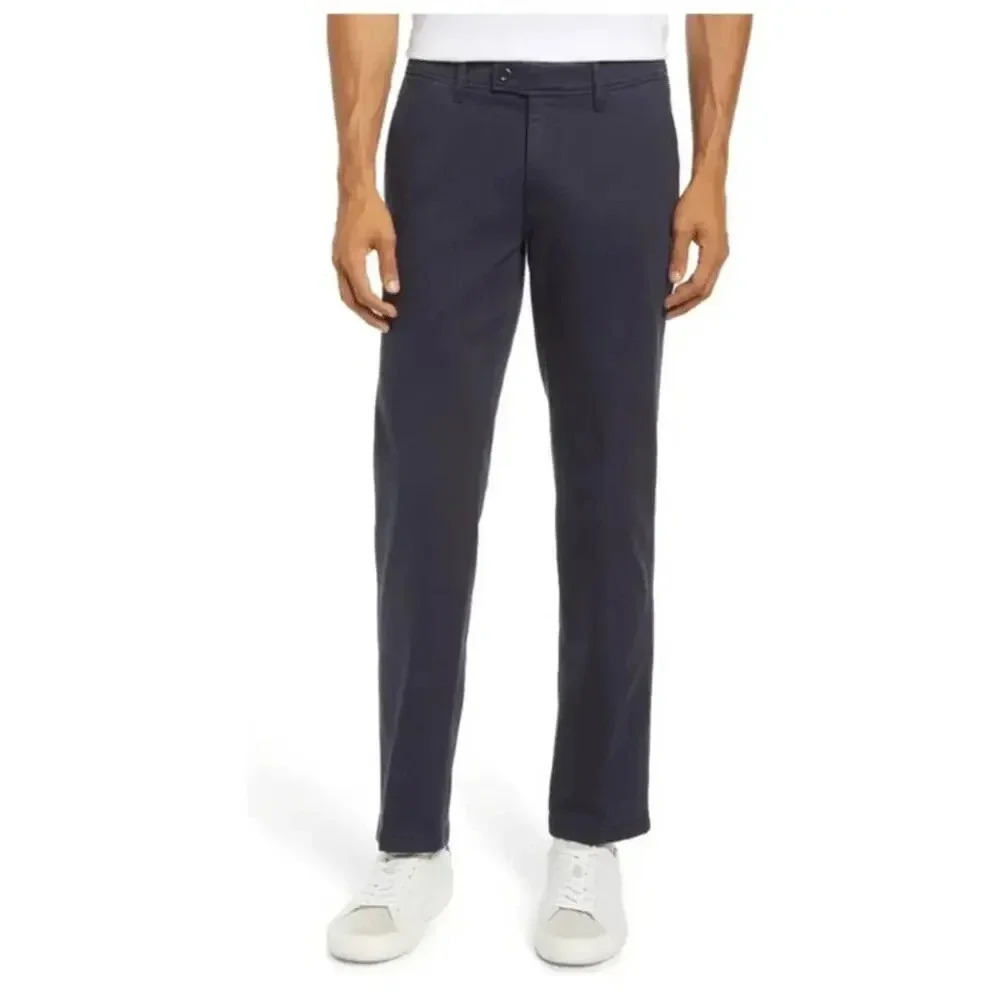 Brax Feel Good Men's Chino Pants Sz 40/34 Navy Perma‎ Blue Straight Leg Regular